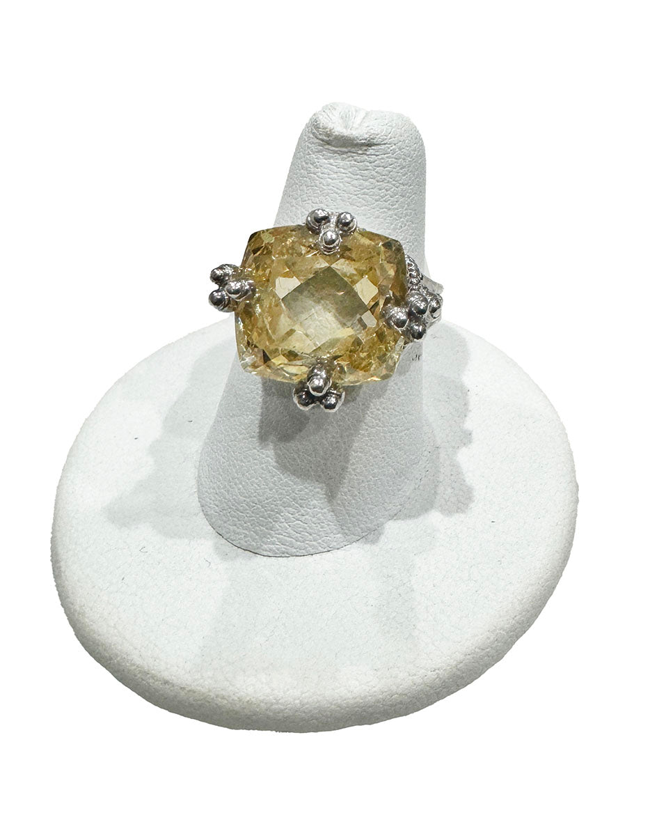 Judith Ripka 18k Canary Citrine Ring - Size 6.5