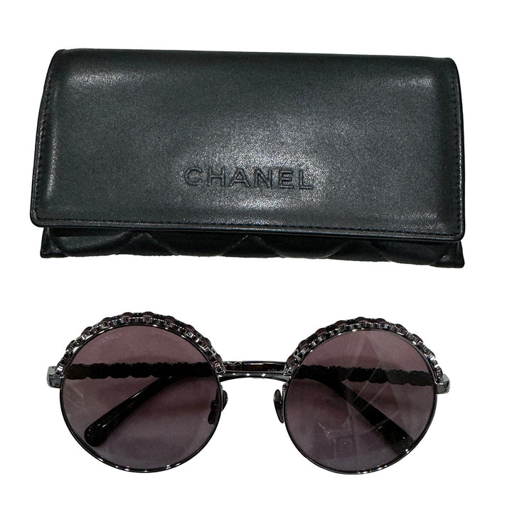 Chanel Burgundy Round Sunglasses