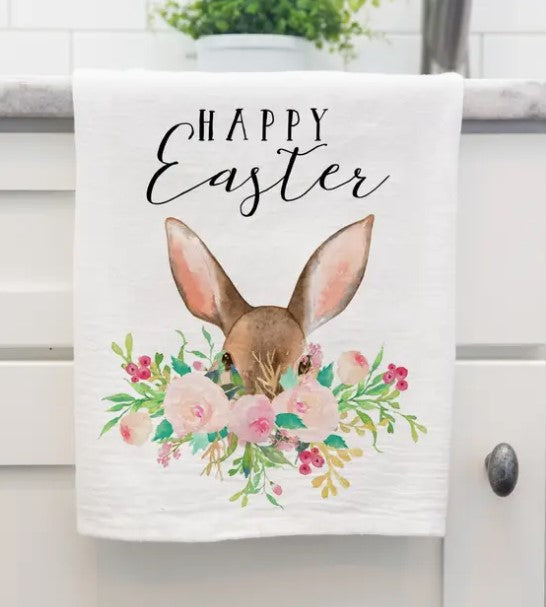 Happy Easter Bunny Rabbit Tea Towel