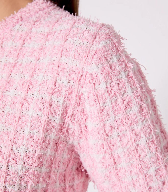 Endless Rose Check Boucle Short Sleeve Knit