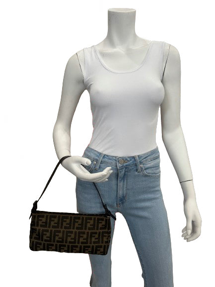 Fendi Zucca Mini Zip Shoulder Bag