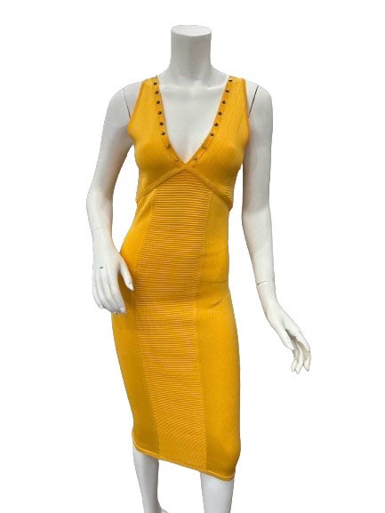Versace orange V-Neck Dress - SIZE 40