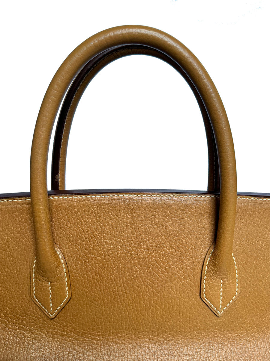 Hermes Birkin 40 Gold Clemence Leather Handbag