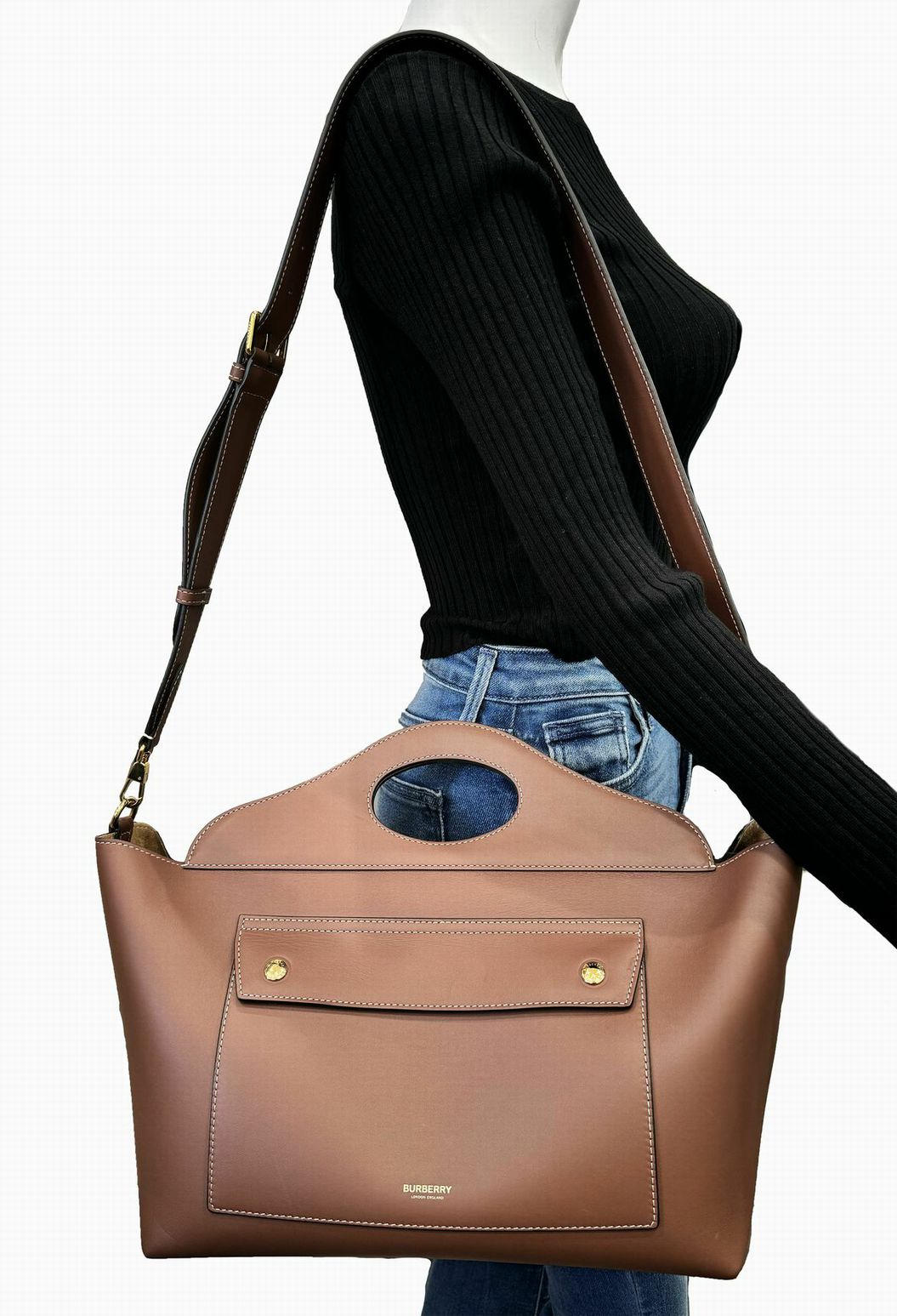 Burberry Soft Pocket Leather Tote