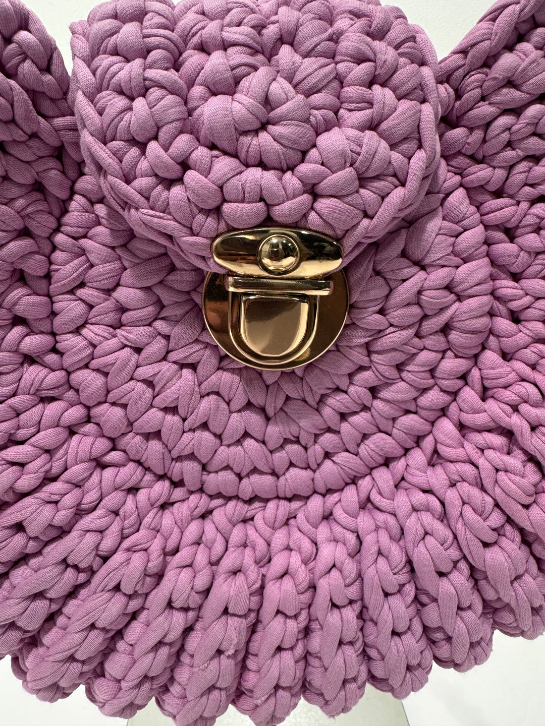 Crochet Round Bag - Lilac