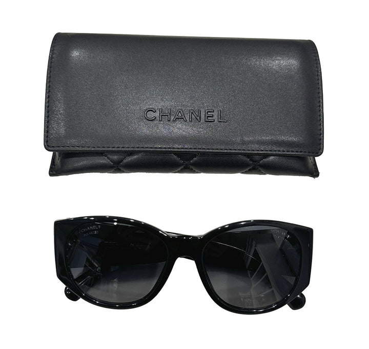 Chanel Chevron Black Sunglasses (NWT)